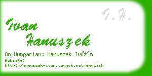 ivan hanuszek business card